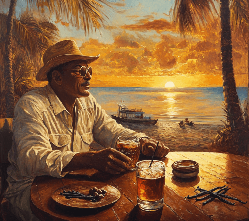 Cuban caffe at sunset